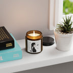 Minimalist Gothic Candle Art – Line Art Silhouette with Spooky Boarding School Vibes, Halloween Aesthetic Home Decor, Relaxing Gift, Aromatherapy Candle, Eco-Friendly, Candle for Meditation,