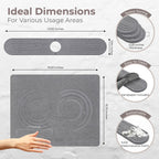 Matdia Stone Drying Mat for Kitchen Counter & Faucet mat for kitchen sink – Super Absorbent - Diatomaceous earth dish drying mat - Non-Slip & Eco-Friendly - Quick drying - (19.6" x 15.7")