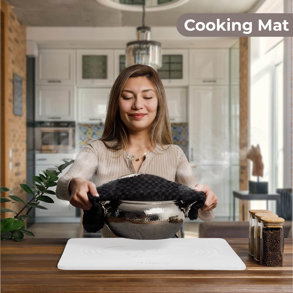 Matdia Stone Drying Mat for Kitchen Counter & Faucet mat for kitchen sink – Super Absorbent - Diatomaceous earth dish drying mat - Non-Slip & Eco-Friendly - Quick drying - (19.6" x 15.7")