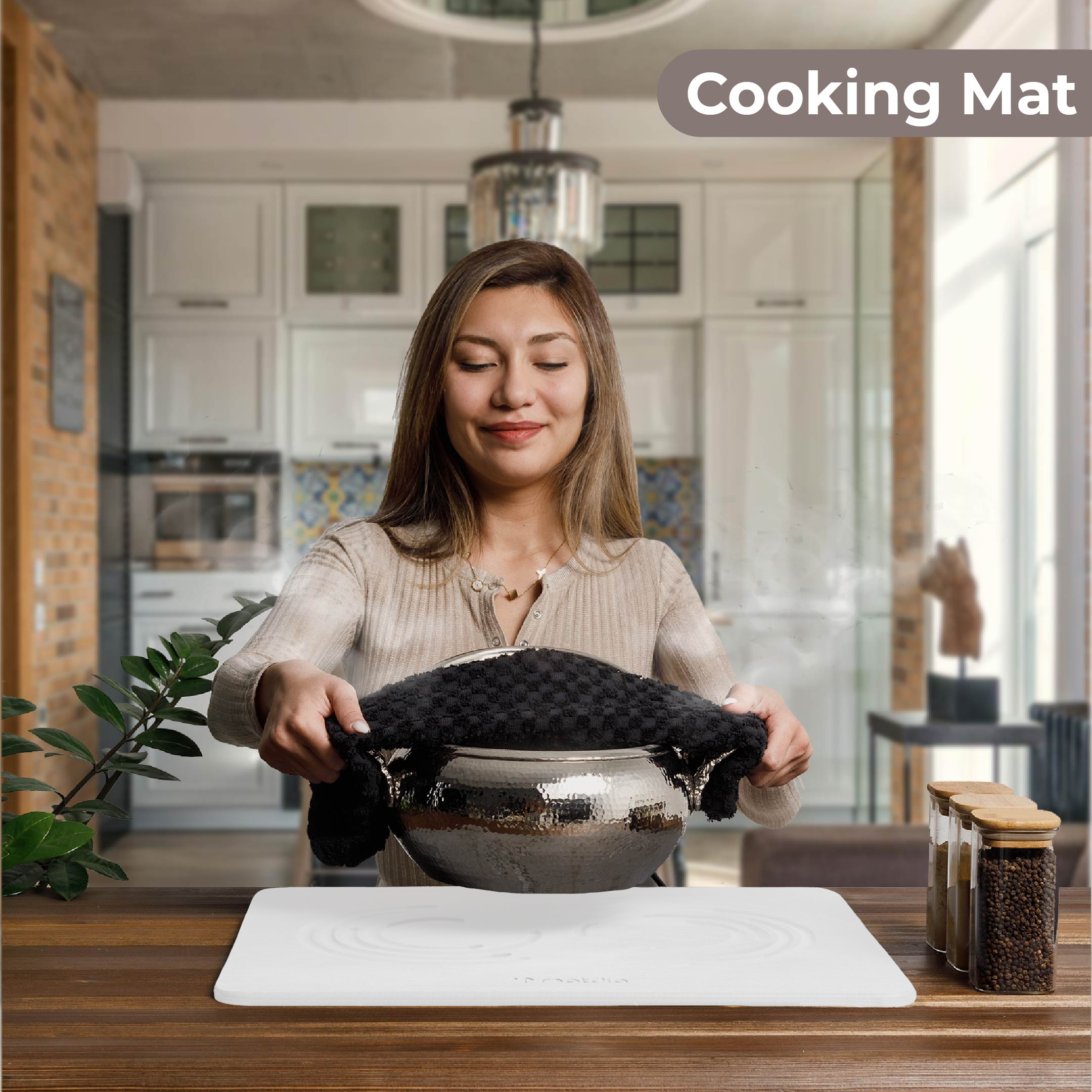 Matdia Stone Drying Mat for Kitchen Counter & Faucet mat for kitchen sink – Super Absorbent - Diatomaceous earth dish drying mat - Non-Slip & Eco-Friendly - Quick drying - (19.6" x 15.7")