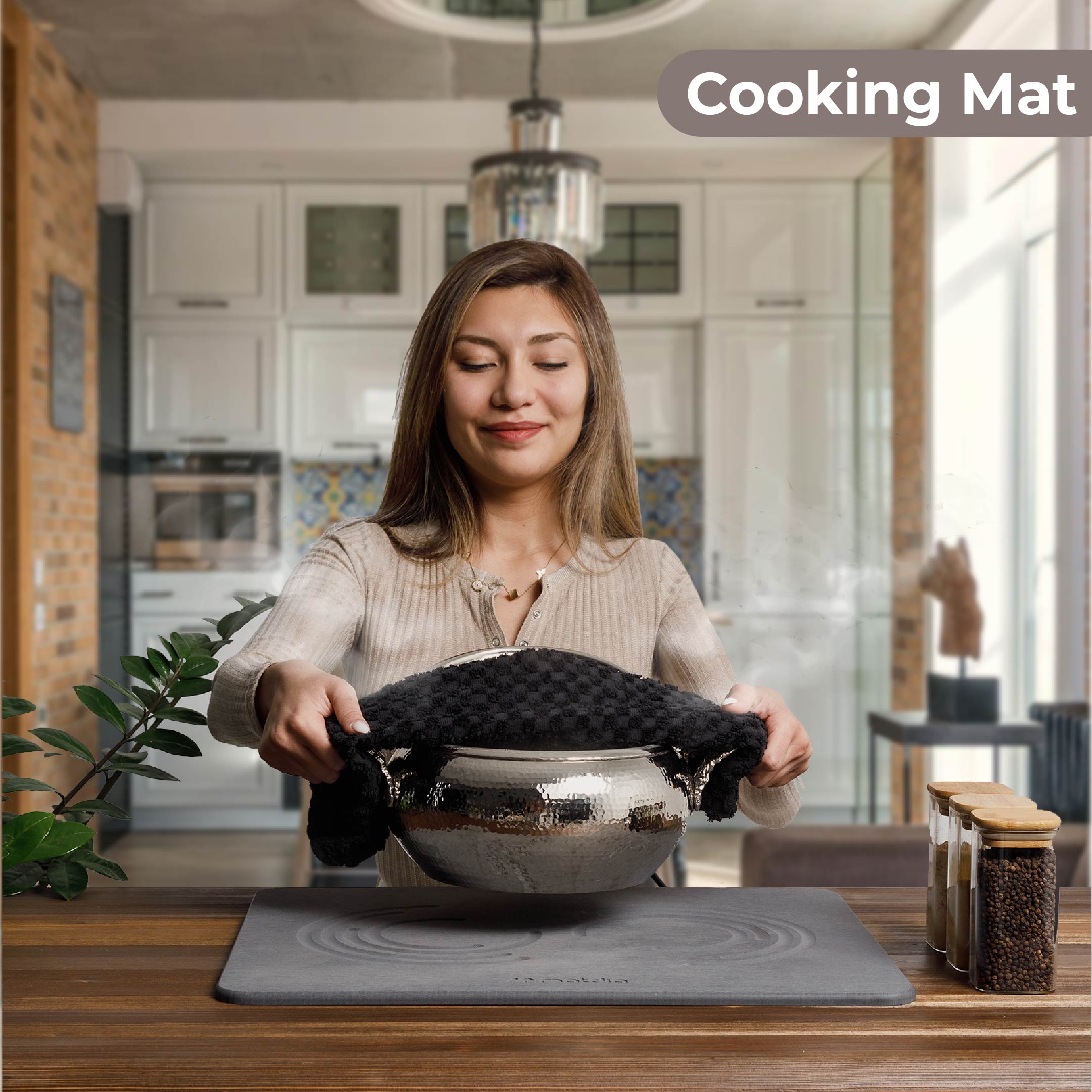Matdia Stone Drying Mat for Kitchen Counter & Faucet mat for kitchen sink – Super Absorbent - Diatomaceous earth dish drying mat - Non-Slip & Eco-Friendly - Quick drying - (19.6" x 15.7")
